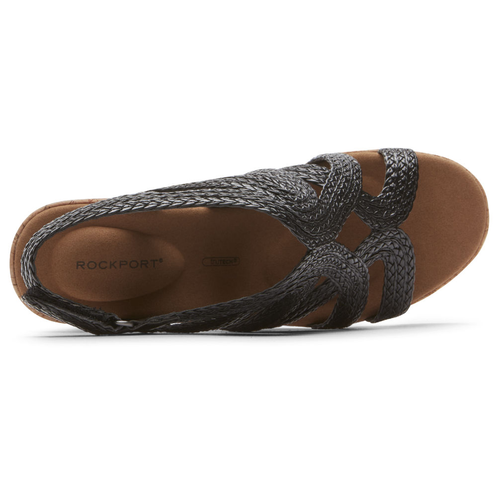 Rockport Sandaler Dame Svart - Briah Braided - IRHY96185